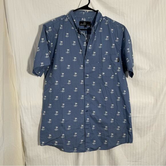 Molokai Surf Co. Short Sleeve Button Down Men’s Size Large Palm Tree Sail Print - Picture 2 of 6